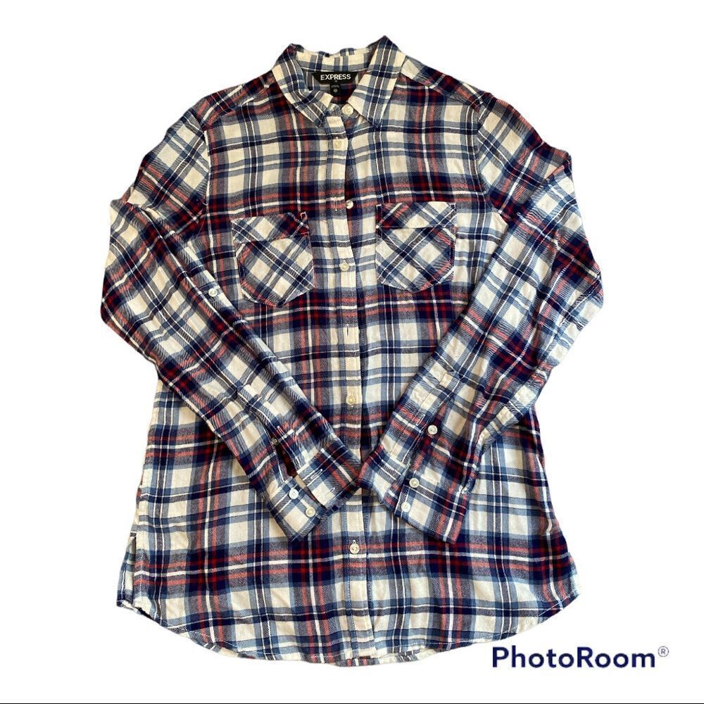 Express Women’s Flannel Long Sleeve Shirt Size XS